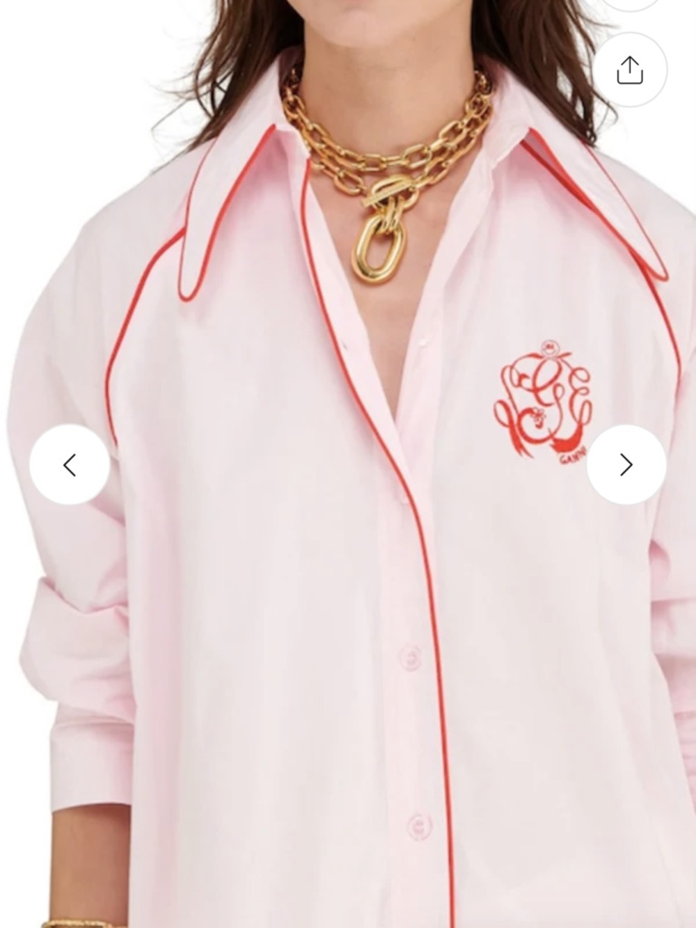 Ganni Pink Collared Shirt